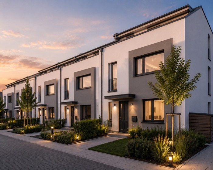 Neu gebautes Reihenhaus